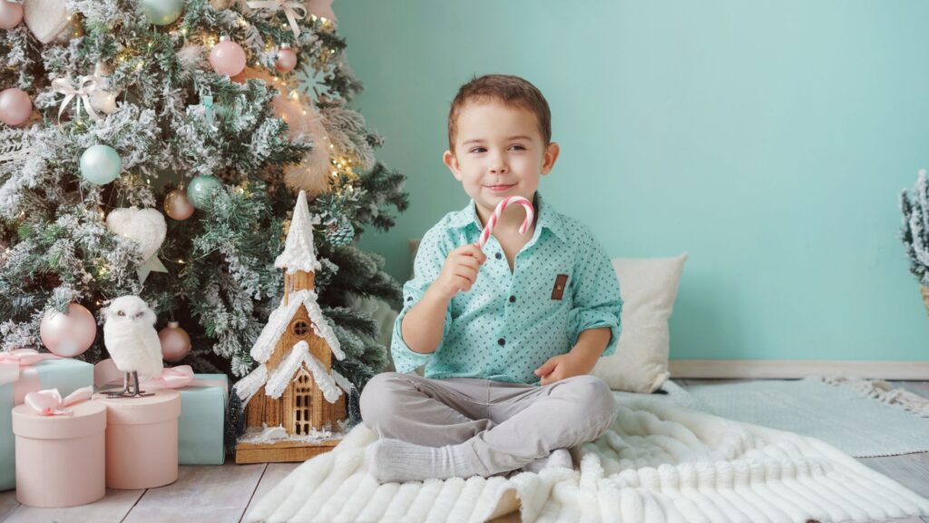 dientes de los dulces de Navidad